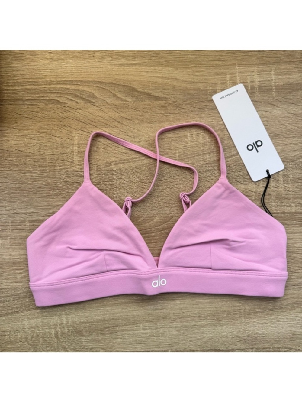 NWT Alo Yoga Splendor Bra Top in Candy Heart Pink Medium - Picture 4 of 13